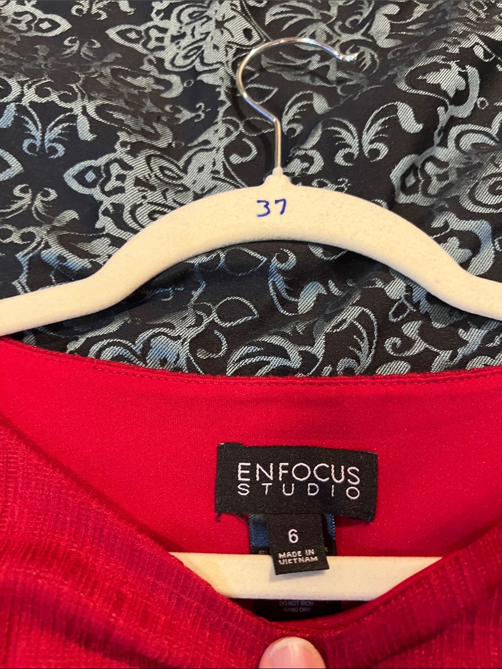 Enfocus Studio Red Sleeveless Midi Dress with Gold Buttons - Picture 5 of 7